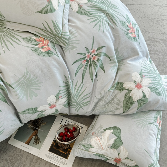 91家纺网 家纺一手货源 找家纺 曲之慕 2025直播爆款纯棉磨毛 高克重加厚全棉磨毛印花四件套 花城秘境