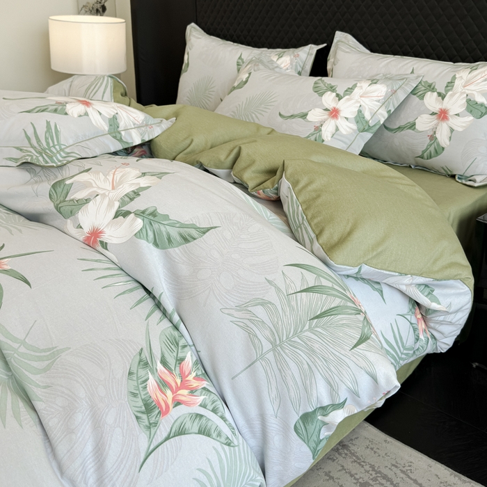 91家纺网 家纺一手货源 找家纺 曲之慕 2025直播爆款纯棉磨毛 高克重加厚全棉磨毛印花四件套 花城秘境