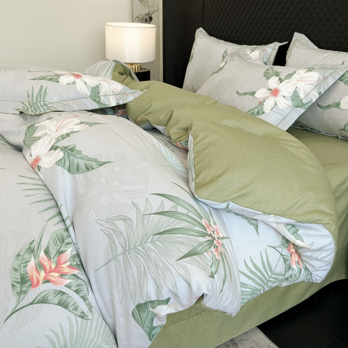 91家纺网 家纺一手货源 找家纺 曲之慕 2025直播爆款纯棉磨毛 高克重加厚全棉磨毛印花四件套 花城秘境