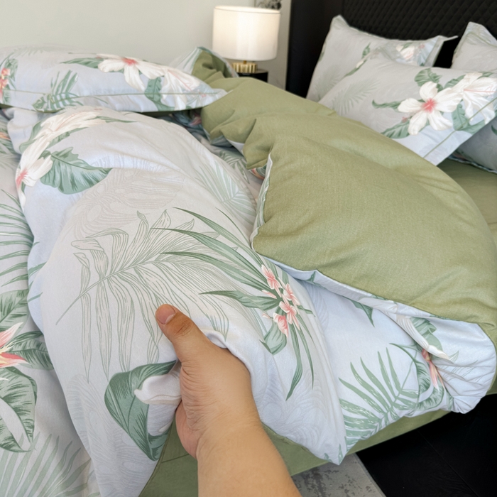 91家纺网 家纺一手货源 找家纺 曲之慕 2025直播爆款纯棉磨毛 高克重加厚全棉磨毛印花四件套 花城秘境