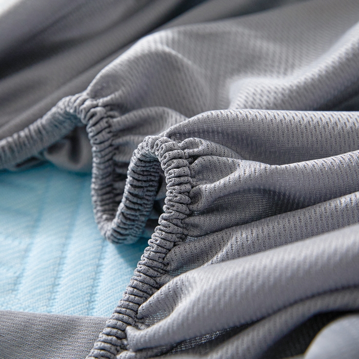 91家纺网 家纺一手货源 找家纺 欧邦 2025新款外贸热销加厚菱形Pe中分子凉感豆豆软席 菱形-蓝 床笠款