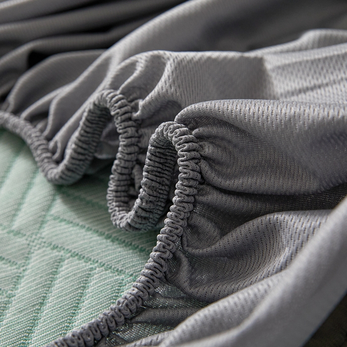 91家纺网 家纺一手货源 找家纺 欧邦 2025新款外贸热销加厚菱形Pe中分子凉感豆豆软席 菱形-绿 床笠款