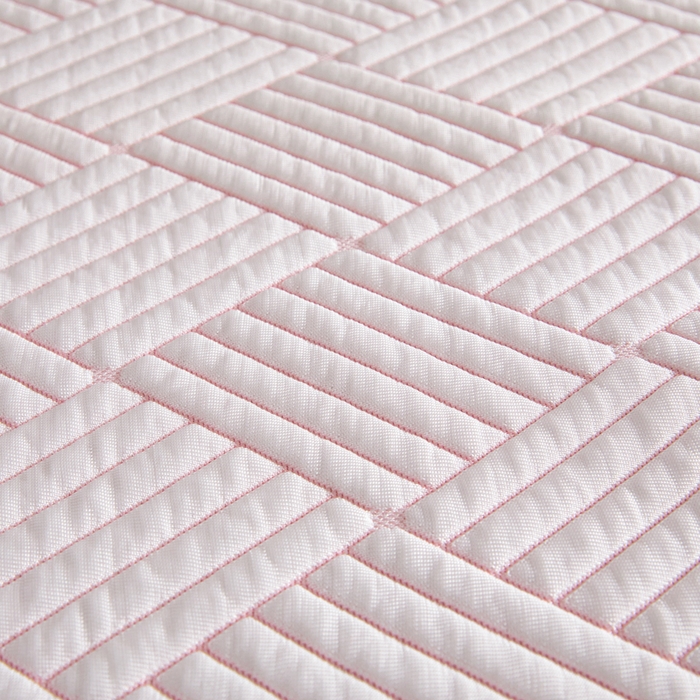 91家纺网 家纺一手货源 找家纺 欧邦 2025新款外贸热销加厚菱形Pe中分子凉感豆豆软席 菱形-粉 床席款