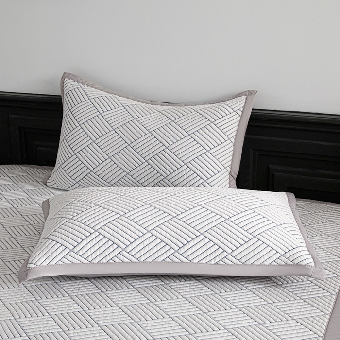 91家纺网 家纺一手货源 找家纺 欧邦 2025新款外贸热销加厚菱形Pe中分子凉感豆豆软席 菱形-灰 床席款