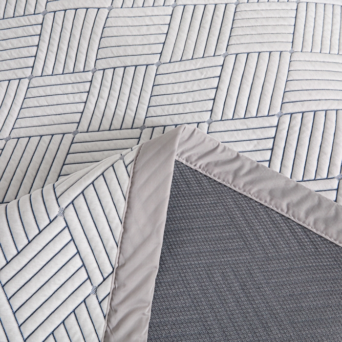 91家纺网 家纺一手货源 找家纺 欧邦 2025新款外贸热销加厚菱形Pe中分子凉感豆豆软席 菱形-灰 床席款