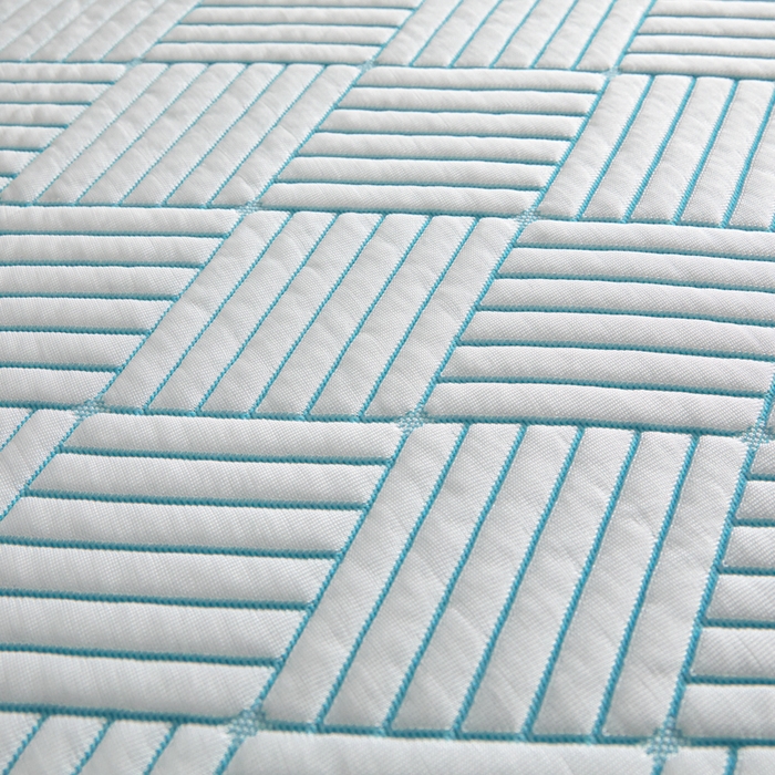 91家纺网 家纺一手货源 找家纺 欧邦 2025新款外贸热销加厚菱形Pe中分子凉感豆豆软席 菱形-蓝 床席款