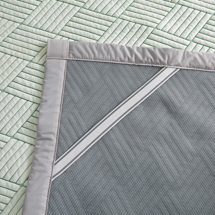 91家纺网 家纺一手货源 找家纺 欧邦 2025新款外贸热销加厚菱形Pe中分子凉感豆豆软席 菱形-绿 床席款