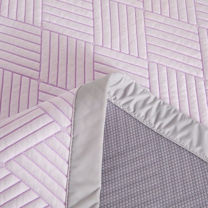 91家纺网 家纺一手货源 找家纺 欧邦 2025新款外贸热销加厚菱形Pe中分子凉感豆豆软席 菱形-紫 床席款