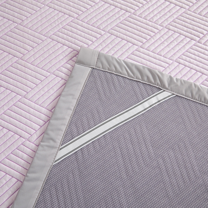 91家纺网 家纺一手货源 找家纺 欧邦 2025新款外贸热销加厚菱形Pe中分子凉感豆豆软席 菱形-紫 床席款