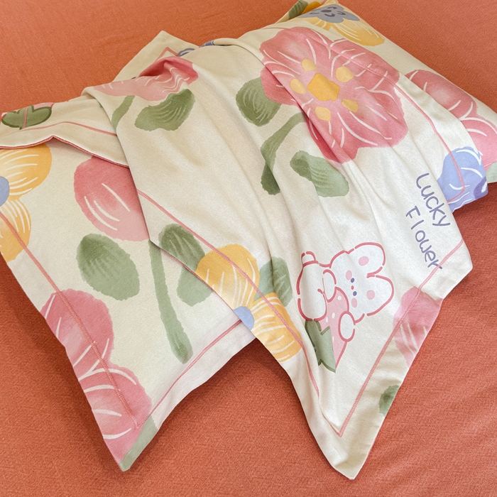 91家纺网 家纺一手货源 找家纺 曲之慕 2025直播爆款纯棉磨毛 高克重加厚全棉磨毛印花四件套 岚语-米