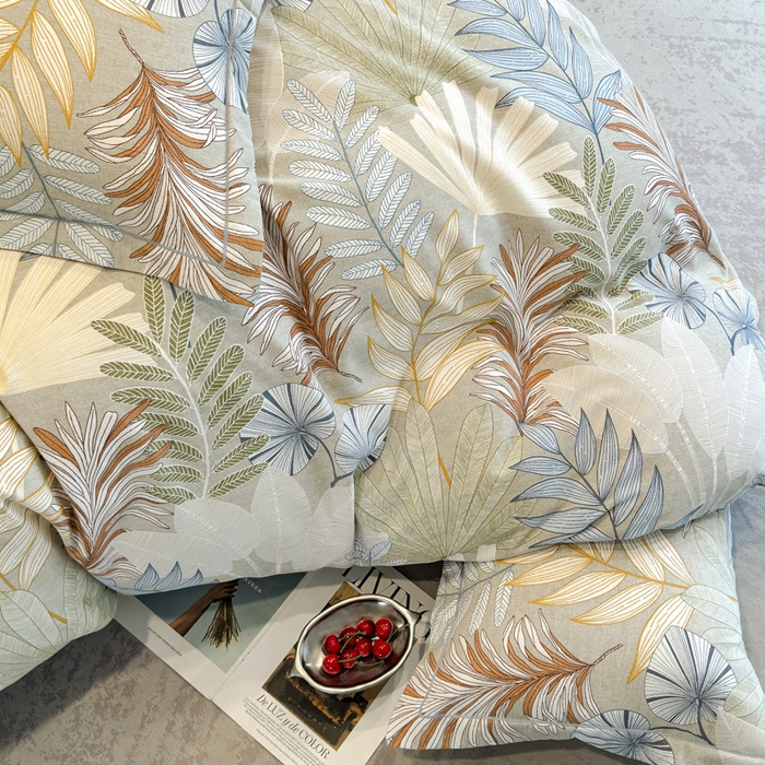 91家纺网 家纺一手货源 找家纺 曲之慕 2025直播爆款纯棉磨毛 高克重加厚全棉磨毛印花四件套 夜影-咖