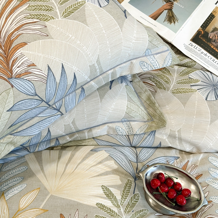 91家纺网 家纺一手货源 找家纺 曲之慕 2025直播爆款纯棉磨毛 高克重加厚全棉磨毛印花四件套 夜影-咖