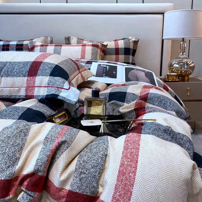 91家纺网 家纺一手货源 找家纺 曲之慕 2025直播爆款纯棉磨毛 高克重加厚全棉磨毛印花四件套 宝利格