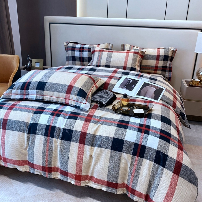 91家纺网 家纺一手货源 找家纺 曲之慕 2025直播爆款纯棉磨毛 高克重加厚全棉磨毛印花四件套 宝利格