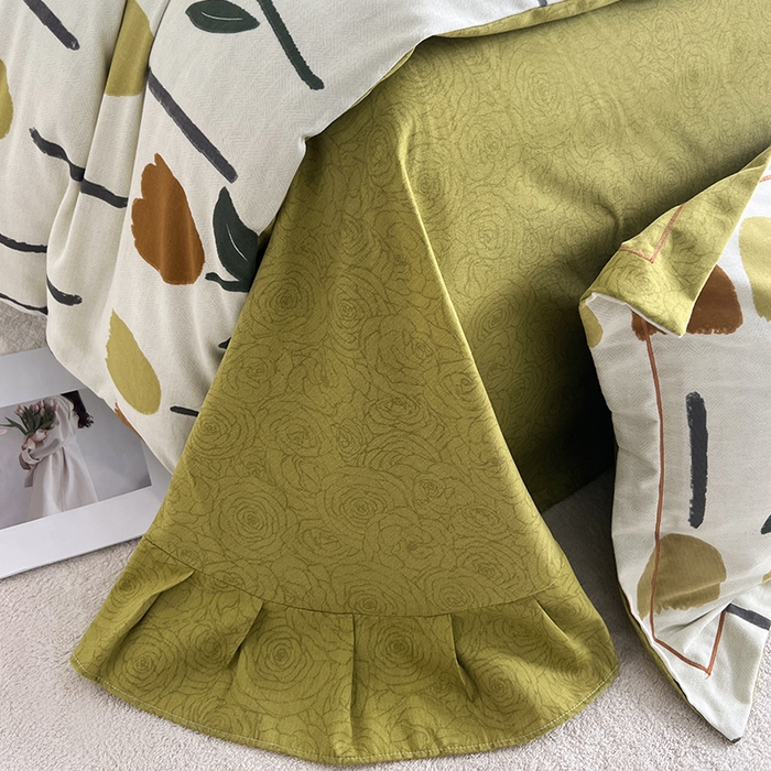 91家纺网 家纺一手货源 找家纺 曲之慕 2025直播爆款纯棉磨毛 高克重加厚全棉磨毛印花四件套 花开半夏