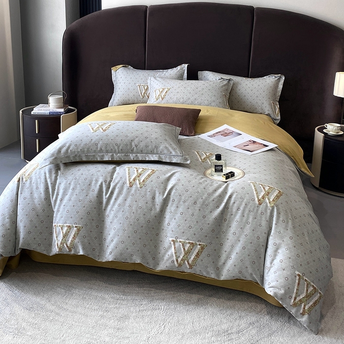 91家纺网 家纺一手货源 找家纺 曲之慕 2025直播爆款纯棉磨毛 高克重加厚全棉磨毛印花四件套 乔西-灰