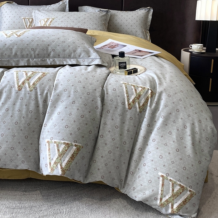 91家纺网 家纺一手货源 找家纺 曲之慕 2025直播爆款纯棉磨毛 高克重加厚全棉磨毛印花四件套 乔西-灰