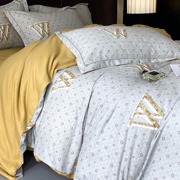 91家纺网 家纺一手货源 找家纺 曲之慕 2025直播爆款纯棉磨毛 高克重加厚全棉磨毛印花四件套 乔西-灰