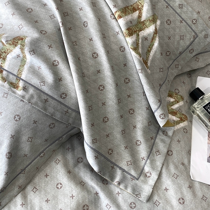 91家纺网 家纺一手货源 找家纺 曲之慕 2025直播爆款纯棉磨毛 高克重加厚全棉磨毛印花四件套 乔西-灰