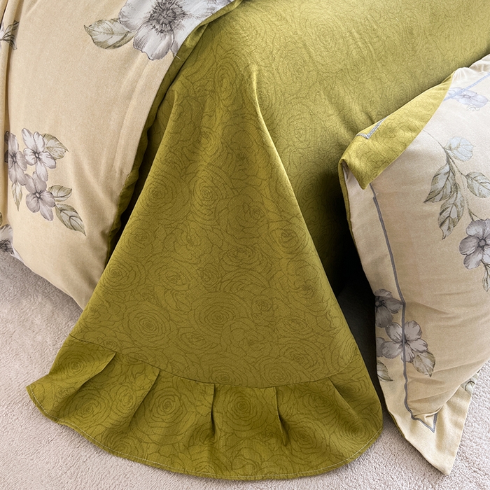 91家纺网 家纺一手货源 找家纺 曲之慕 2025直播爆款纯棉磨毛 高克重加厚全棉磨毛印花四件套 瑞丽