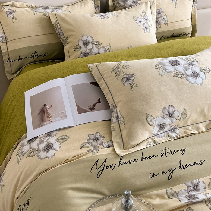 91家纺网 家纺一手货源 找家纺 曲之慕 2025直播爆款纯棉磨毛 高克重加厚全棉磨毛印花四件套 瑞丽