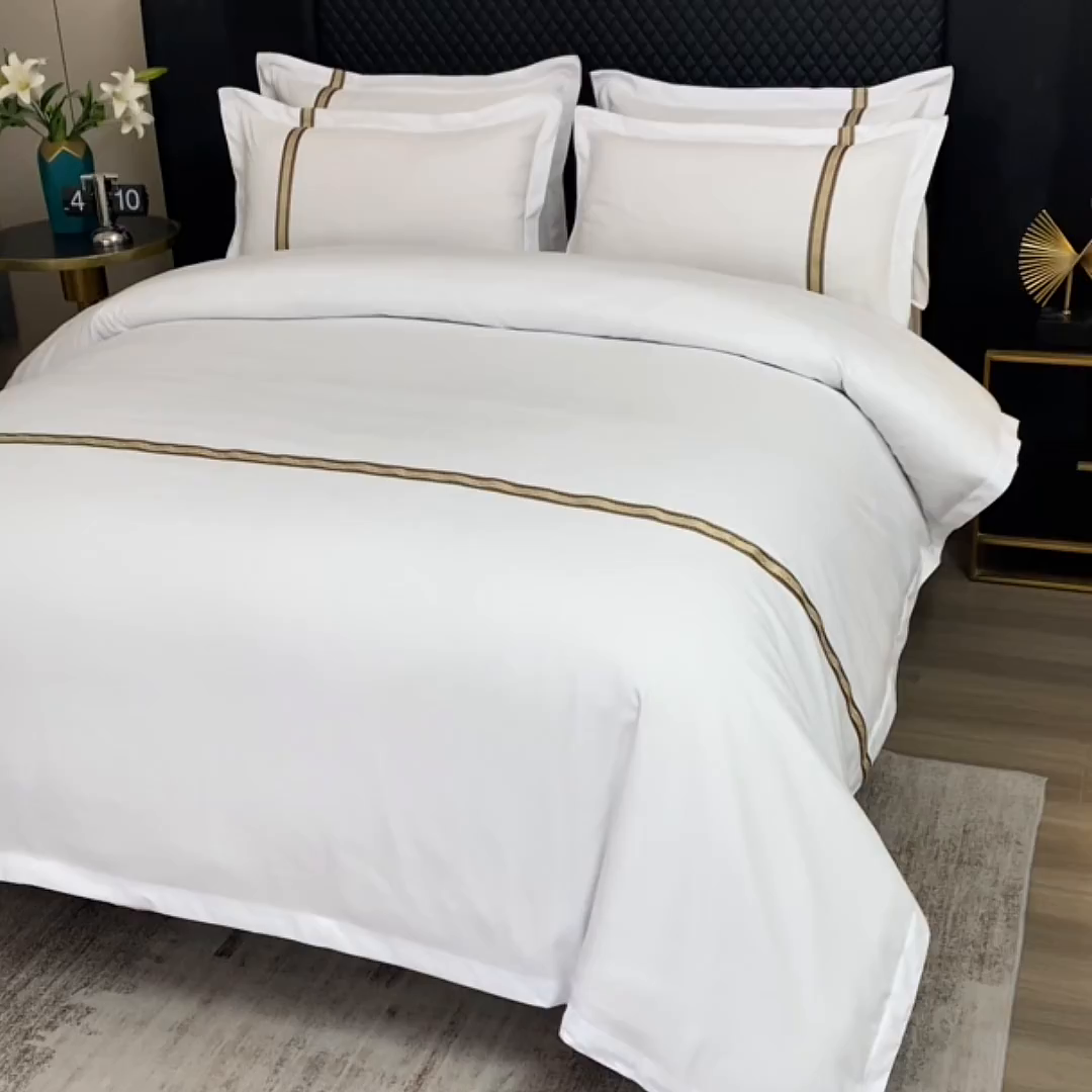 91家纺网 家纺一手货源 找家纺 （总）中乾酒店布草工厂店 2025新款120克加密织带款酒店磨毛四件套