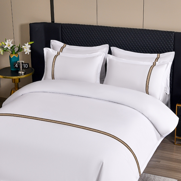 91家纺网 家纺一手货源 找家纺 （总）中乾酒店布草工厂店 2025新款120克加密织带款酒店磨毛四件套