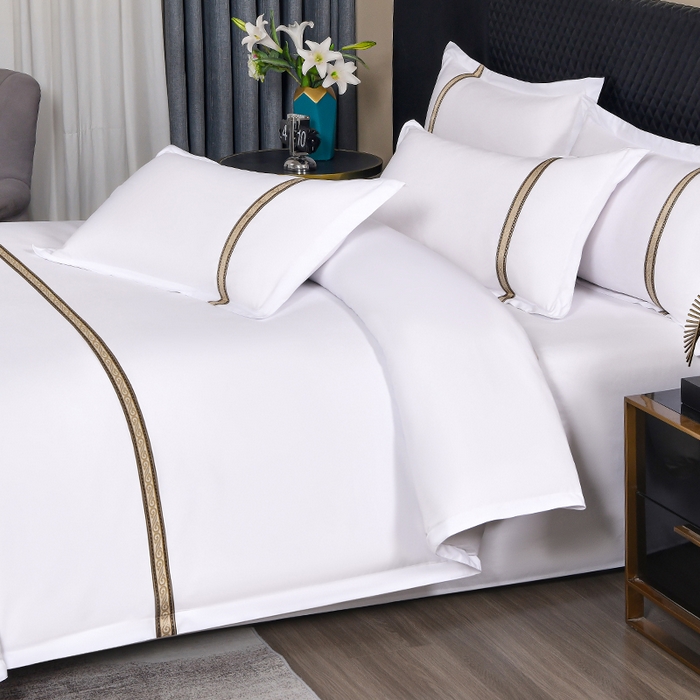 91家纺网 家纺一手货源 找家纺 （总）中乾酒店布草工厂店 2025新款120克加密织带款酒店磨毛四件套