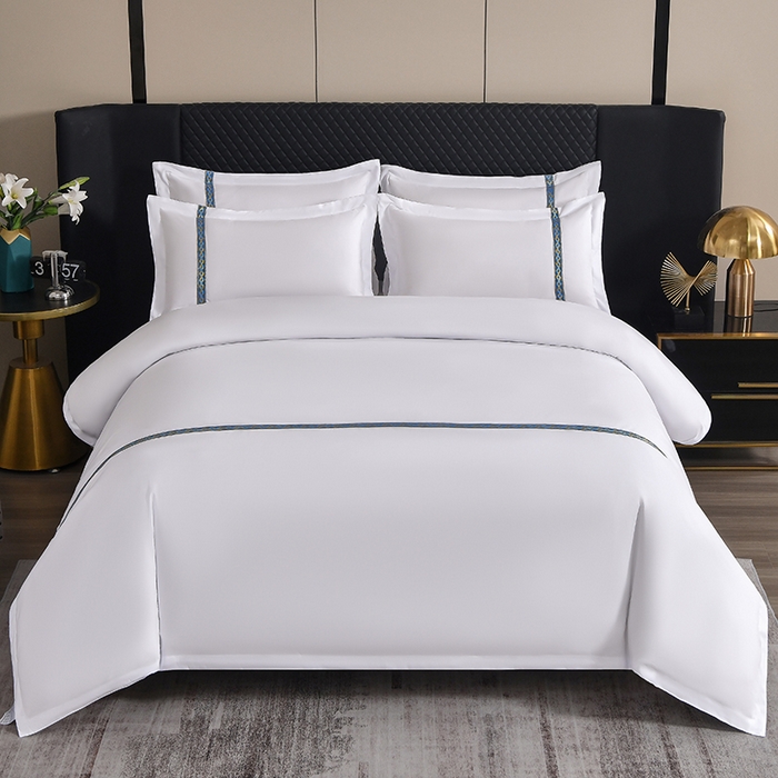 91家纺网 家纺一手货源 找家纺 （总）中乾酒店布草工厂店 2025新款120克加密织带款酒店磨毛四件套