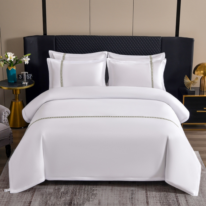 中乾酒店布草工厂店 2025新款120克加密织带款酒店磨毛四件套 如沐春风