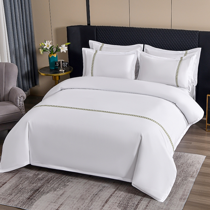 91家纺网 家纺一手货源 找家纺 中乾酒店布草工厂店 2025新款120克加密织带款酒店磨毛四件套 如沐春风