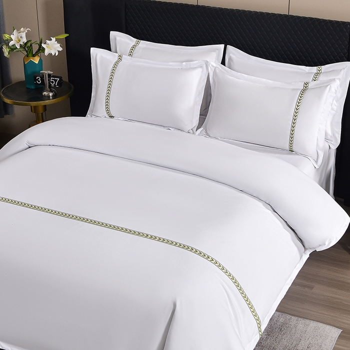 91家纺网 家纺一手货源 找家纺 中乾酒店布草工厂店 2025新款120克加密织带款酒店磨毛四件套 如沐春风