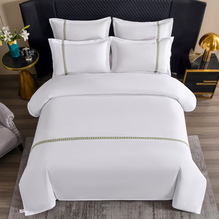 91家纺网 家纺一手货源 找家纺 中乾酒店布草工厂店 2025新款120克加密织带款酒店磨毛四件套 如沐春风