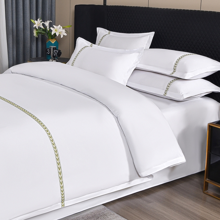 91家纺网 家纺一手货源 找家纺 中乾酒店布草工厂店 2025新款120克加密织带款酒店磨毛四件套 如沐春风