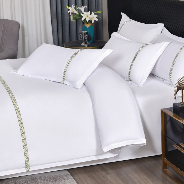 91家纺网 家纺一手货源 找家纺 中乾酒店布草工厂店 2025新款120克加密织带款酒店磨毛四件套 如沐春风