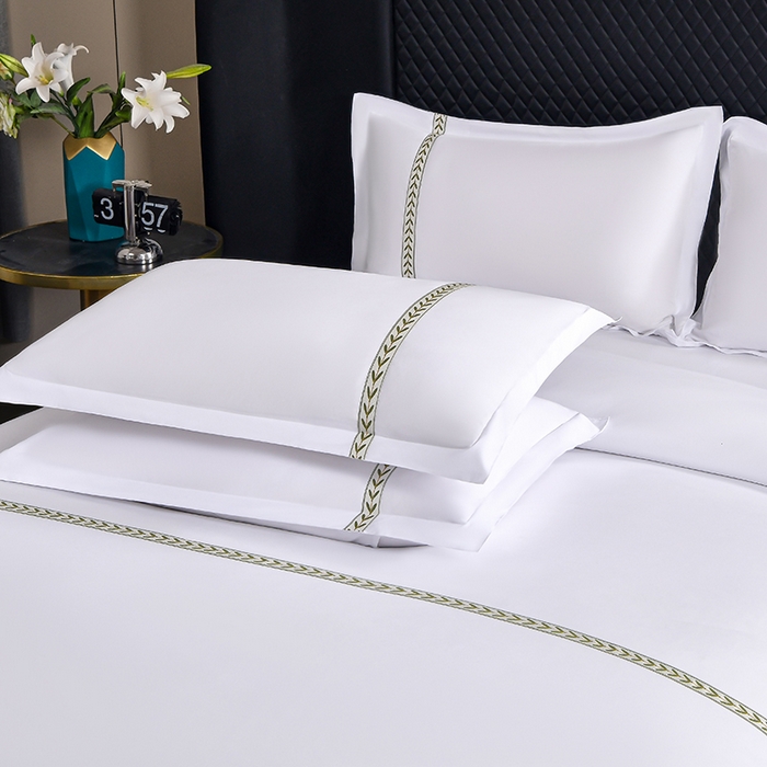 91家纺网 家纺一手货源 找家纺 中乾酒店布草工厂店 2025新款120克加密织带款酒店磨毛四件套 如沐春风