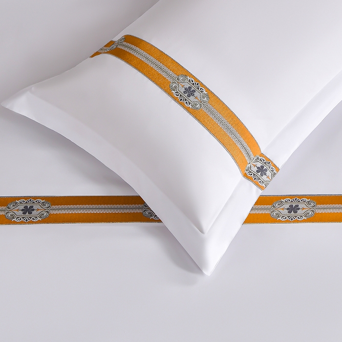 91家纺网 家纺一手货源 找家纺 中乾酒店布草工厂店 2025新款120克加密织带款酒店磨毛四件套 柿柿如意