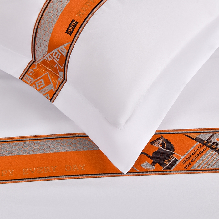 91家纺网 家纺一手货源 找家纺 中乾酒店布草工厂店 2025新款120克加密织带款酒店磨毛四件套 爱马仕