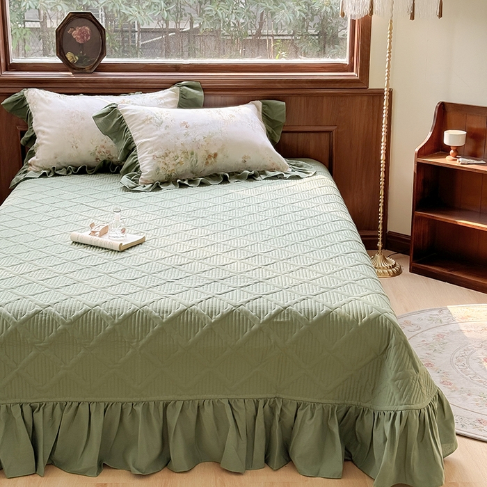 91家纺网 家纺一手货源 找家纺 胜权家纺 2025新款全棉纯棉数码印花双层纱床盖四件套 秘境花园