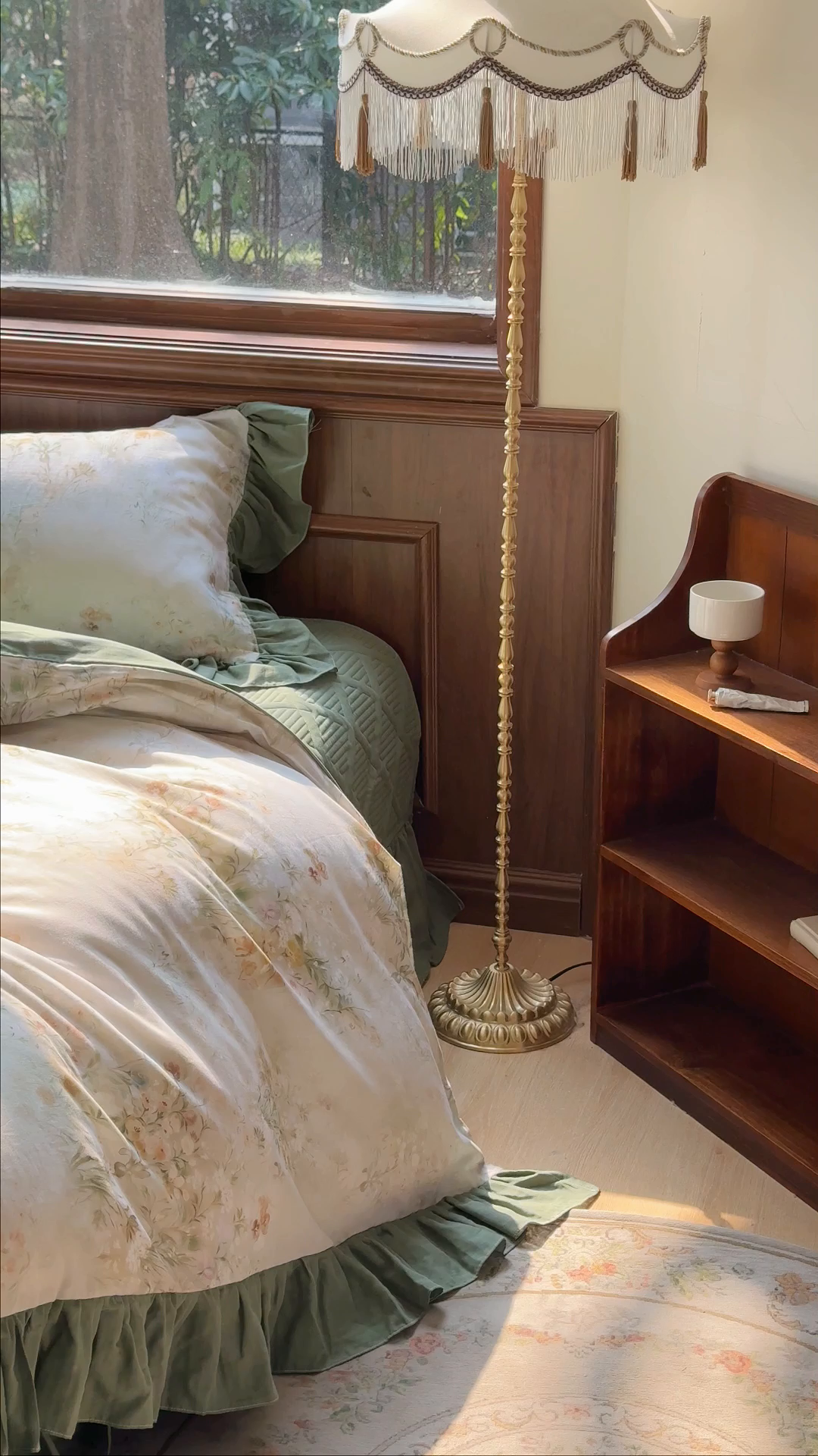 91家纺网 家纺一手货源 找家纺 胜权家纺 2025新款全棉纯棉数码印花双层纱床盖四件套 秘境花园