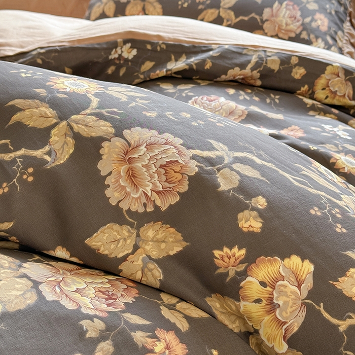 91家纺网 家纺一手货源 找家纺 胜权家纺 2025新款全棉纯棉数码印花双层纱床盖单品 香榭丽舍