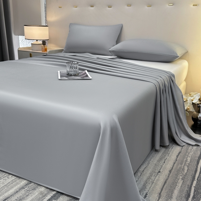 91家纺网 家纺一手货源 找家纺 菲梵家纺 2025新款纯色60支莱赛尔天丝单品系列-单床单（提供买家秀） 北极灰