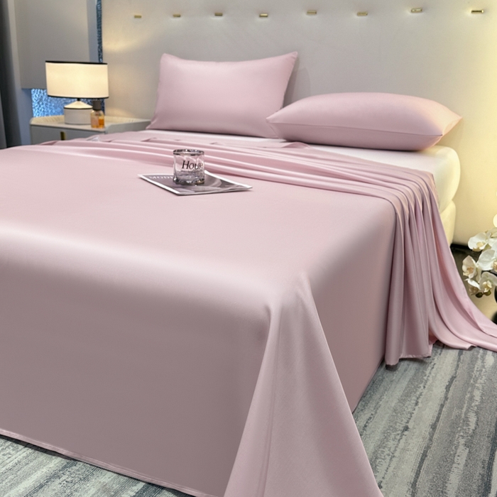 91家纺网 家纺一手货源 找家纺 菲梵家纺 2025新款纯色60支莱赛尔天丝单品系列-单床单（提供买家秀） 莱特粉