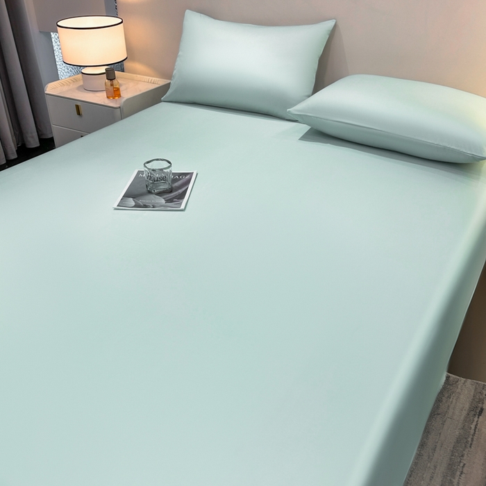 91家纺网 家纺一手货源 找家纺 菲梵家纺 2025新款纯色60支莱赛尔天丝单品系列-单床单（提供买家秀） 薄荷绿