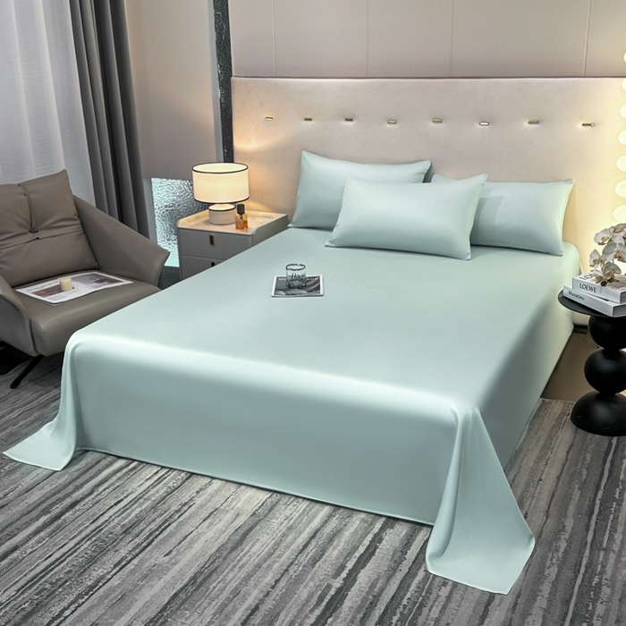 91家纺网 家纺一手货源 找家纺 菲梵家纺 2025新款纯色60支莱赛尔天丝单品系列-单床单（提供买家秀） 薄荷绿