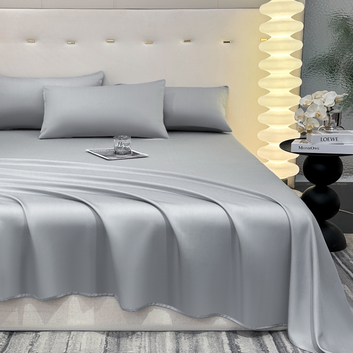 91家纺网 家纺一手货源 找家纺 菲梵家纺 2025新款纯色60支莱赛尔天丝单品系列-单床单（提供买家秀） 北极灰