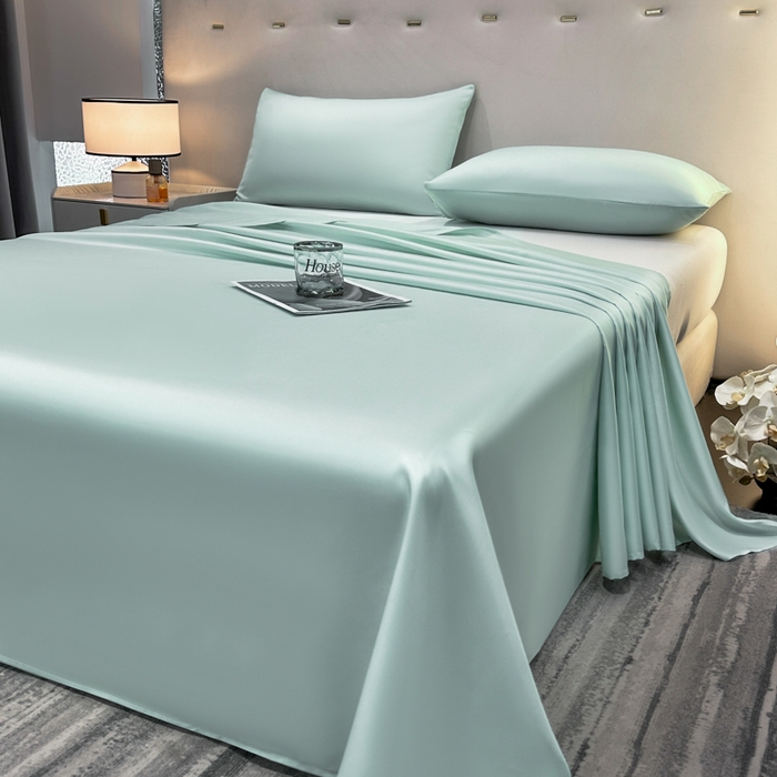 91家纺网 家纺一手货源 找家纺 菲梵家纺 2025新款纯色60支莱赛尔天丝单品系列-单床单（提供买家秀） 薄荷绿