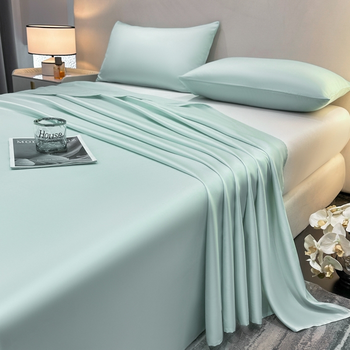 91家纺网 家纺一手货源 找家纺 菲梵家纺 2025新款纯色60支莱赛尔天丝单品系列-单床单（提供买家秀） 薄荷绿