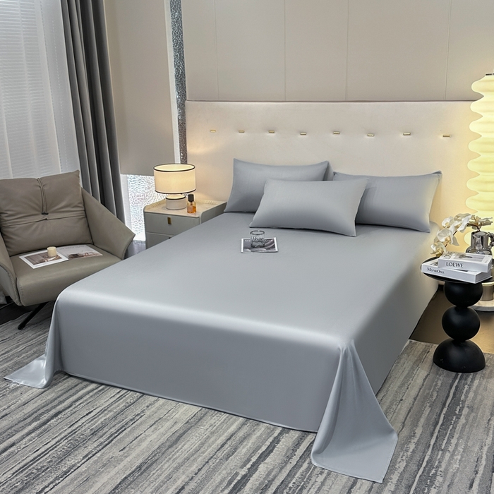 91家纺网 家纺一手货源 找家纺 菲梵家纺 2025新款纯色60支莱赛尔天丝单品系列-单床单（提供买家秀） 北极灰