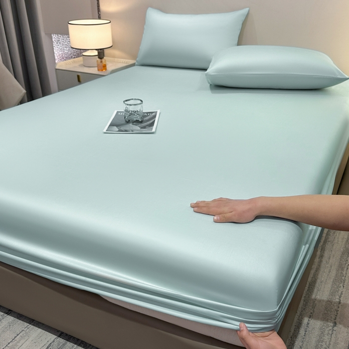 91家纺网 家纺一手货源 找家纺 （总）菲梵家纺 2025新款纯色60支莱赛尔天丝单品系列-单床笠（提供买家秀）